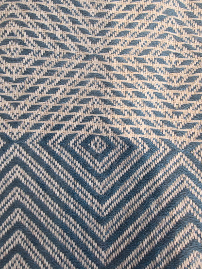 OUTLET SALE - Diamond Weave Turkish Cotton Throw Blanket in Teal - FINAL SALE