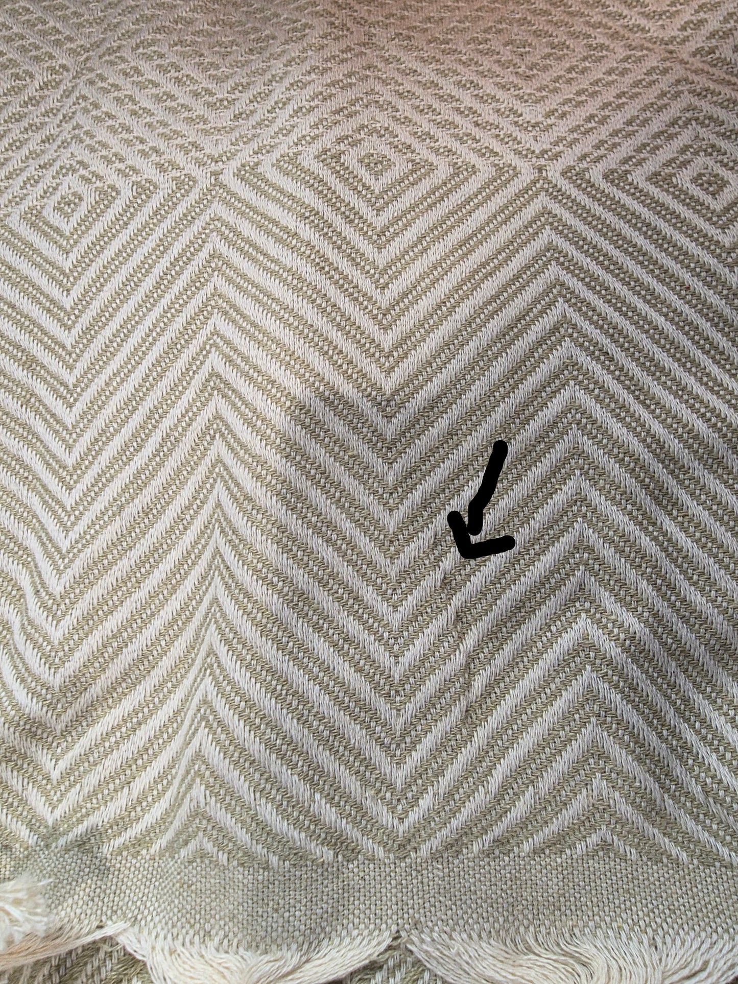 OUTLET SALE - Diamond Weave Turkish Cotton Throw Blanket in Sage-Beige - FINAL SALE