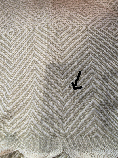 OUTLET SALE - Diamond Weave Turkish Cotton Throw Blanket in Sage-Beige - FINAL SALE