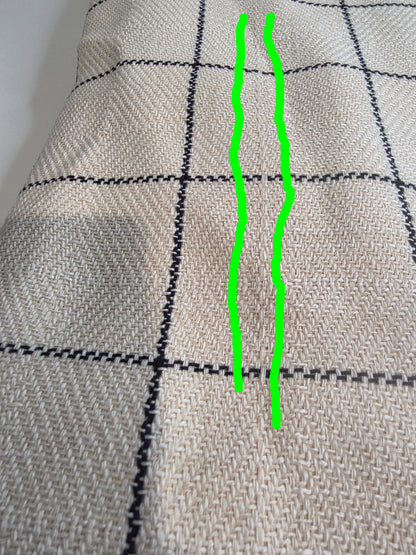 OUTLET SALE - Windowpane Plaid Turkish Cotton Throw Blanket in Cream/Black - FINAL SALE