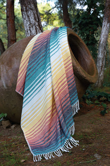  CLEARANCE - Acapulco Stripe Turkish Throw Blanket in Multi Colors
