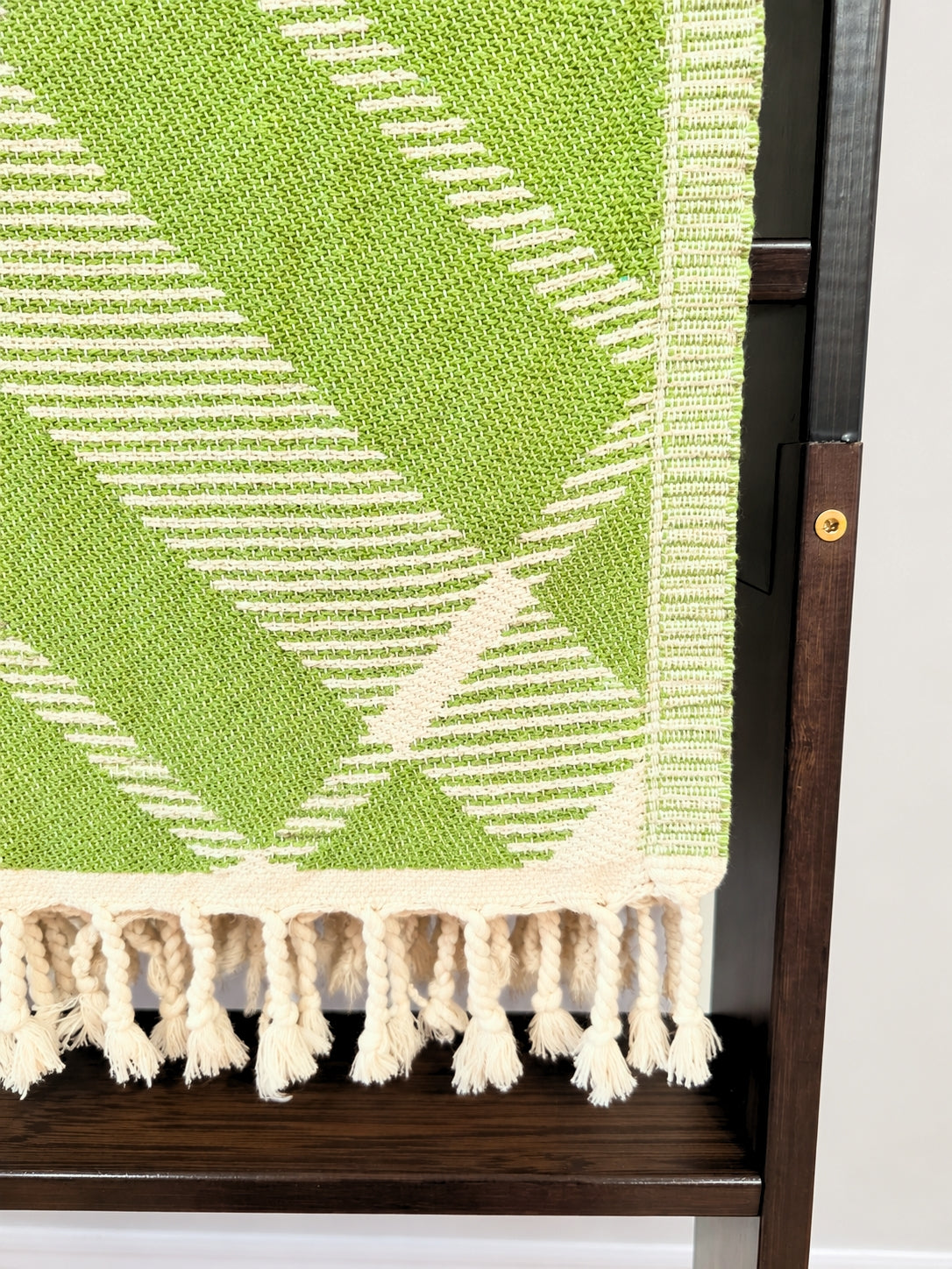 Plaid Organic Cotton Throw Blanket in Olive & Beige