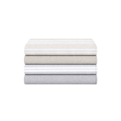 Soft Neutral Hand Towel Bundle - Set of 4 Haven + Stucco Hand Towels - Beige and Light Grey