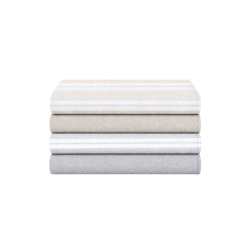 Soft Neutral Hand Towel Bundle - Set of 4 Haven + Stucco Hand Towels - Beige and Light Grey