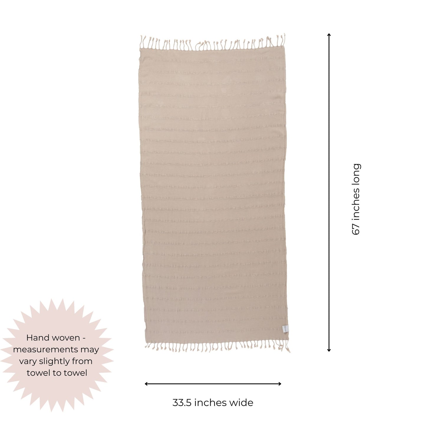 Stonewashed Organic Turkish Towel in Beige