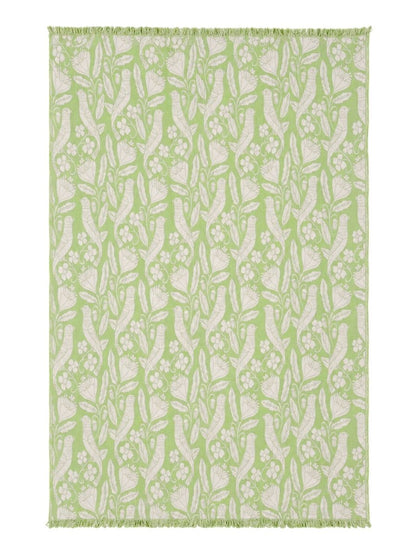 Bird and Botanicals Reversible Muslin Blanket in Olive and Beige