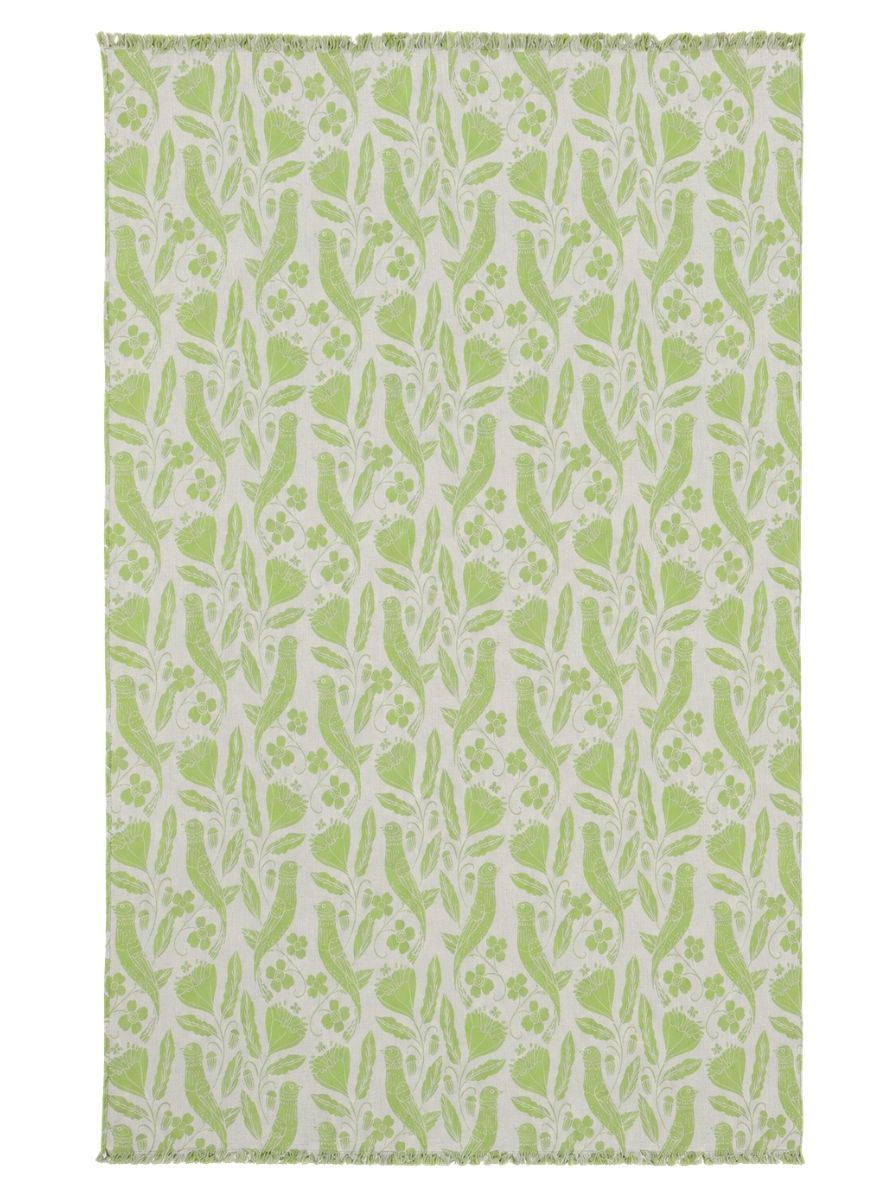 Bird and Botanicals Reversible Muslin Blanket in Olive and Beige