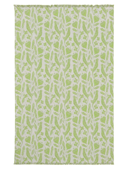 Bird and Botanicals Reversible Muslin Blanket in Olive and Beige