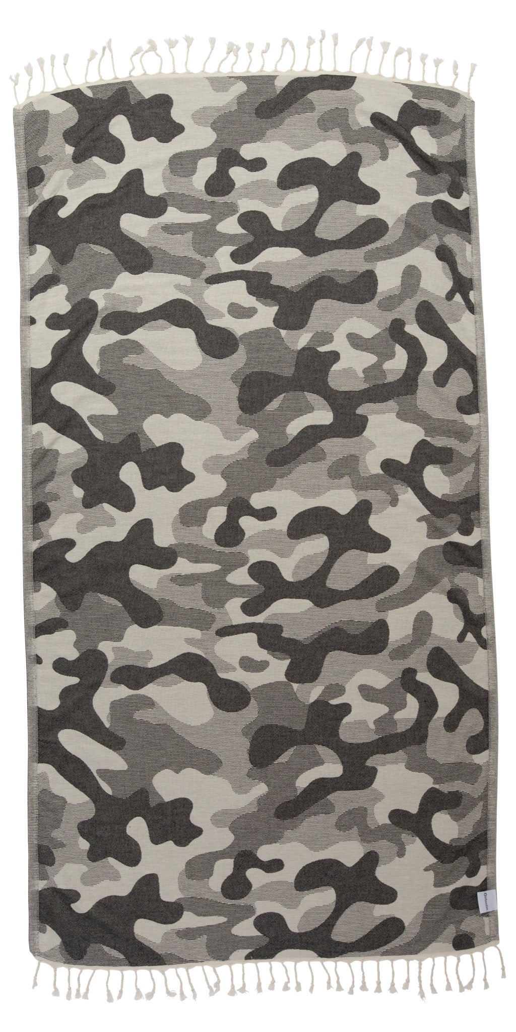 Camo Print Sand Resistant Reversible Turkish Towel in Black