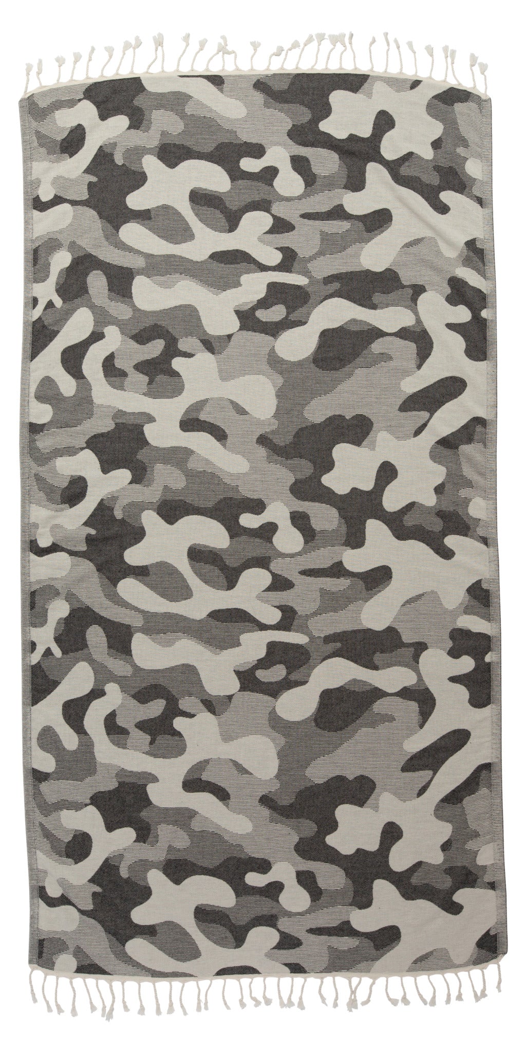 Camo Print Sand Resistant Reversible Turkish Towel in Black