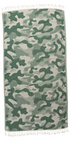 Camo Print Sand Resistant Reversible Turkish Towel in Green