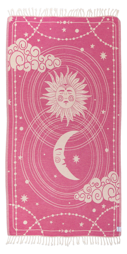 Celestial Organic Turkish Towel in Fuchsia