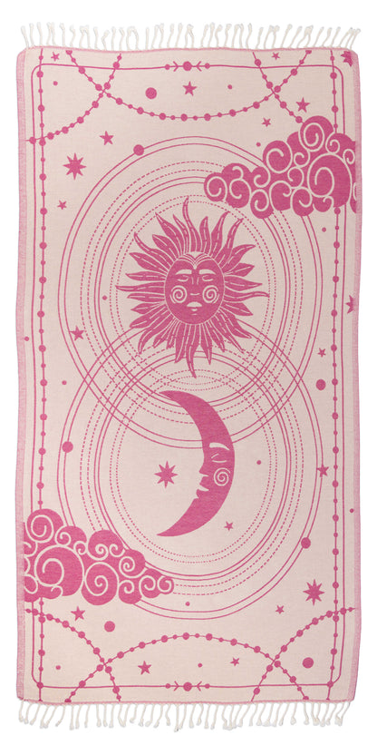 Celestial Organic Turkish Towel in Fuchsia