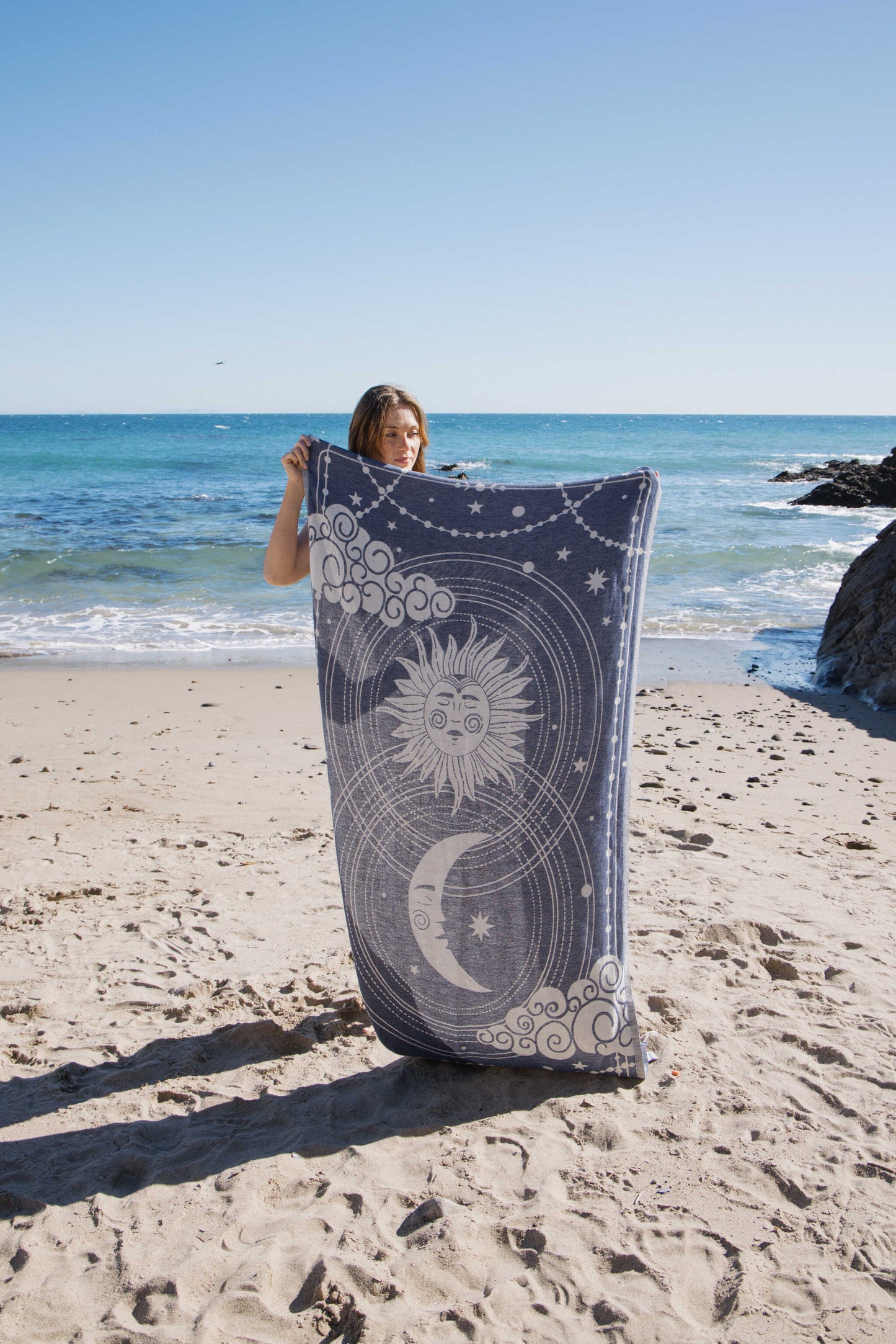 Celestial Organic Turkish Towel in Navy
