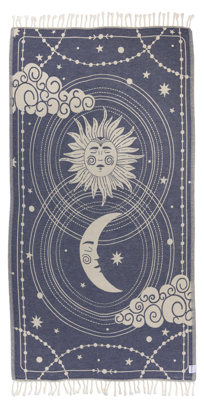 Celestial Organic Turkish Towel in Navy