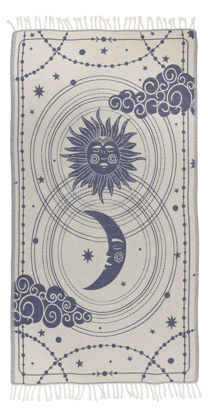 Celestial Organic Turkish Towel in Navy