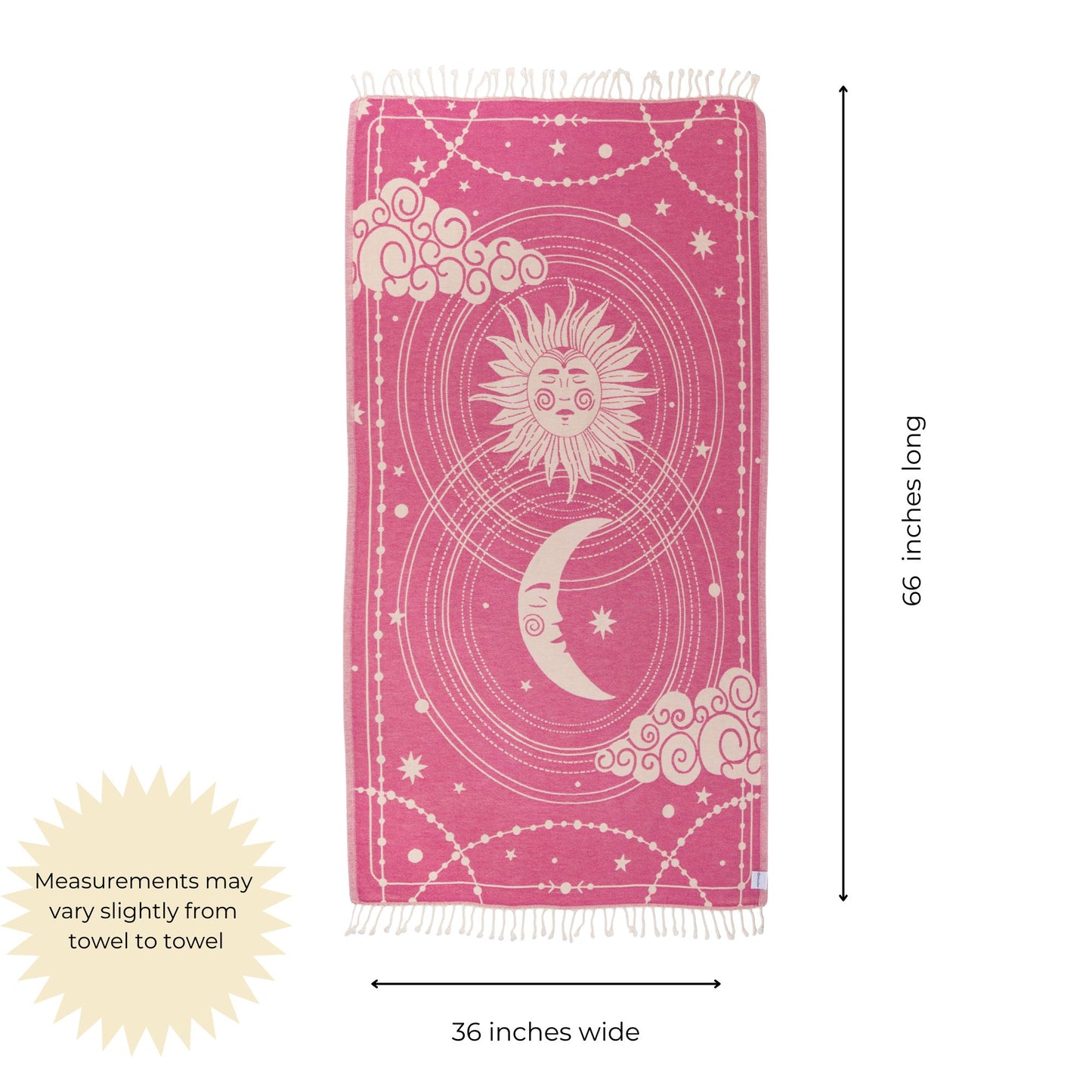 Celestial Organic Turkish Towel in Fuchsia