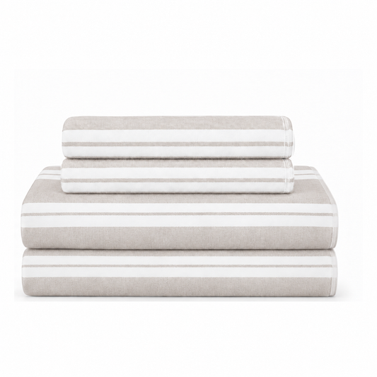 Bath Set Towel Bundle - Set of 2 Haven Bath Towels + 2 Hand Towels - Beige