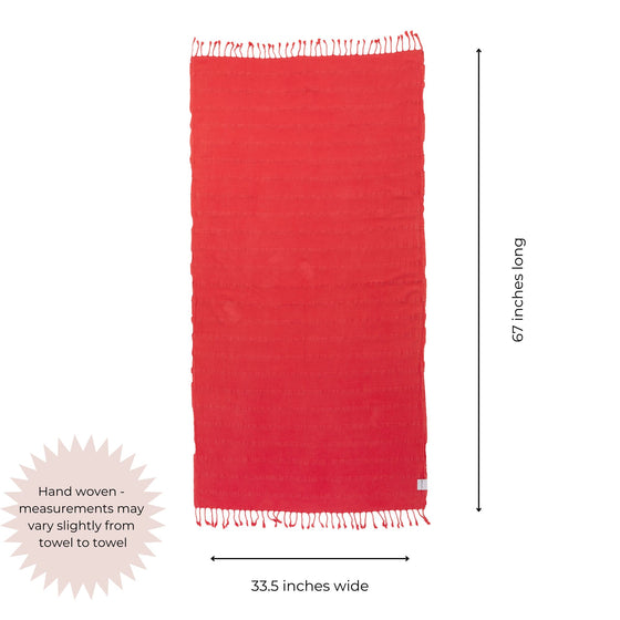 CLEARANCE - Stonewashed Turkish Towel in Coral