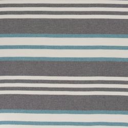 Cove Striped Turkish Towel with Soft Terry Cloth Back in Black & Turquoise
