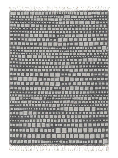 Cubist Organic Cotton Throw Blanket in Grey