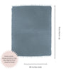 Stonewashed Large Turkish Throw Blanket in Denim Blue/Grey
