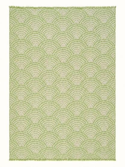 Arched Dot Reversible Muslin Blanket in Olive and Beige