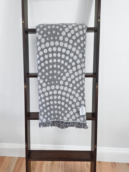 Arched Dot Reversible Muslin Blanket in Charcoal and Grey