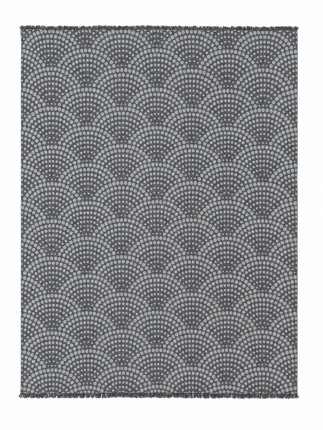 Arched Dot Reversible Muslin Blanket in Charcoal and Grey