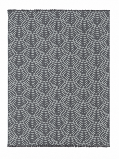 Arched Dot Reversible Muslin Blanket in Charcoal and Grey