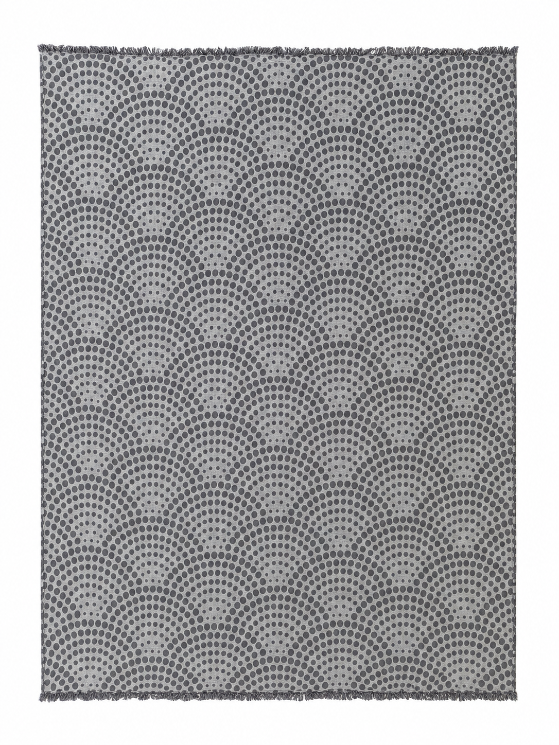 Arched Dot Reversible Muslin Blanket in Charcoal and Grey