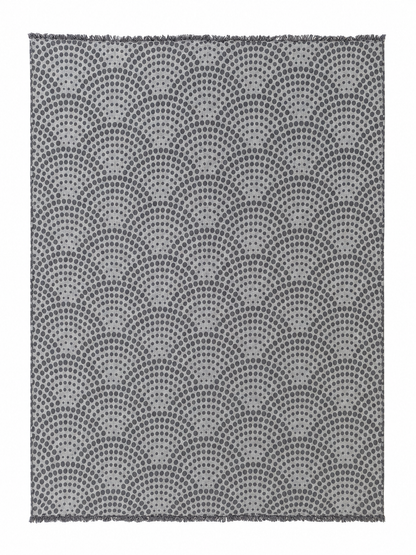 Arched Dot Reversible Muslin Blanket in Charcoal and Grey