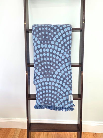 Arched Dot Reversible Muslin Blanket in Navy and Blue