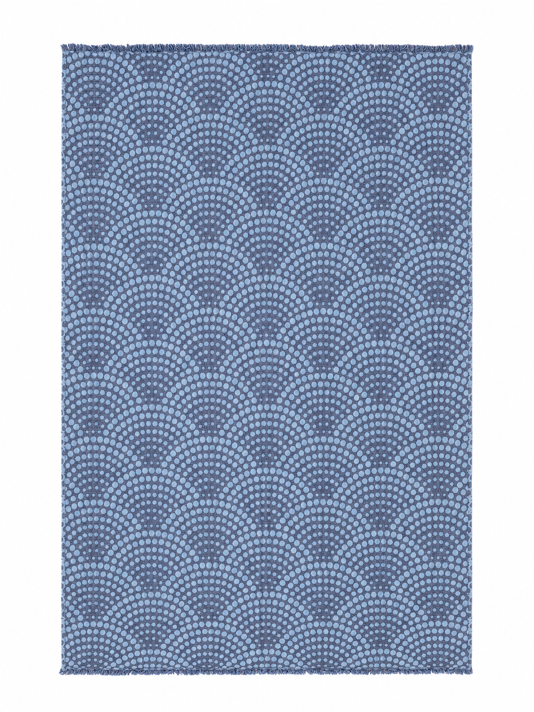 Arched Dot Reversible Muslin Blanket in Navy and Blue
