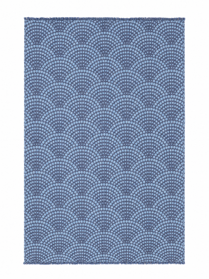 Arched Dot Reversible Muslin Blanket in Navy and Blue