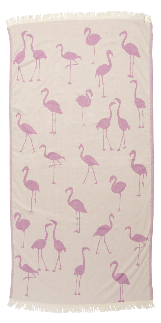 Flamingo Reversible Cotton Turkish Towel in Lilac