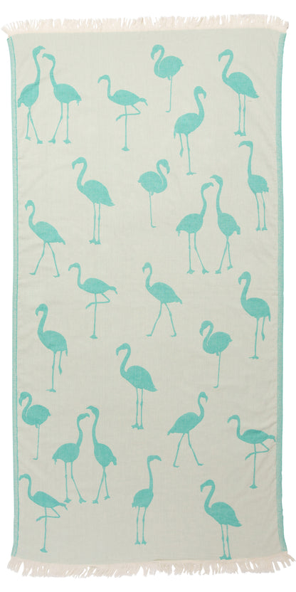 OUTLET SALE - Flamingo Turkish Towel in Mint