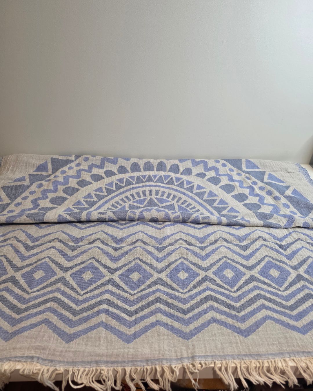 OUTLET SALE - Geometric Pattern in Blue - FINAL SALE