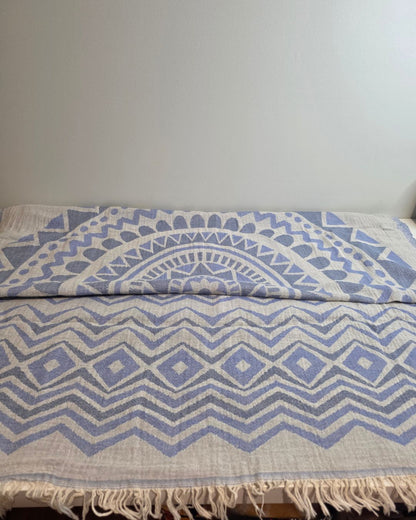 OUTLET SALE - Geometric Pattern in Blue - FINAL SALE