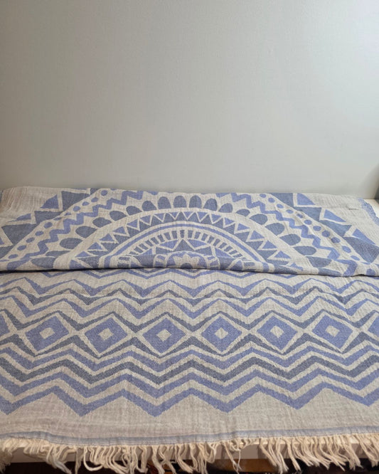 OUTLET SALE - Geometric Pattern in Blue - FINAL SALE