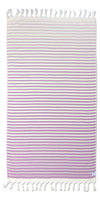 Gradient Striped Organic Turkish Towel with Soft Terry Cloth Back in Purple