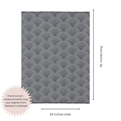 Arched Dot Reversible Muslin Blanket in Charcoal and Grey