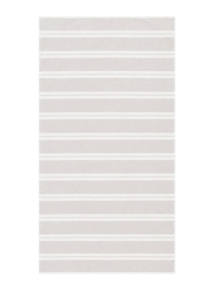 Haven Stripe Organic Terry Cloth Lined Turkish Towel in Beige