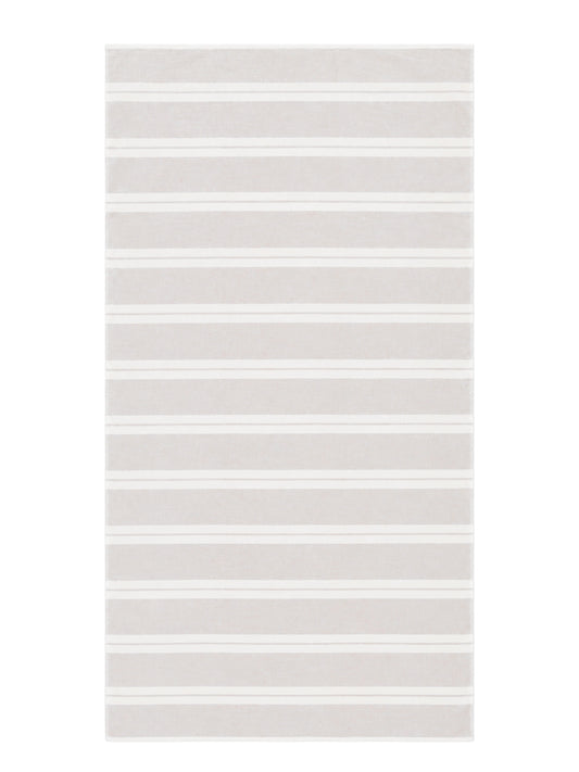 Haven Stripe Organic Terry Cloth Lined Turkish Towel in Beige
