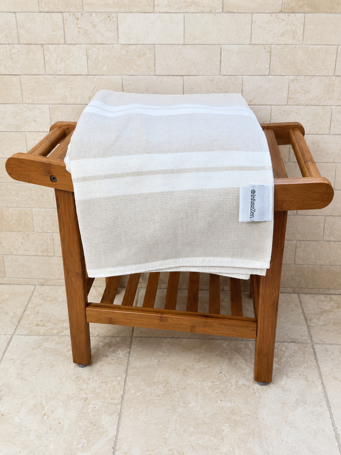 Bath Set Towel Bundle - Set of 2 Haven Bath Towels + 2 Hand Towels - Beige