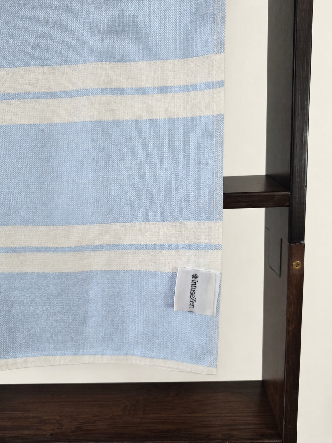 Haven Stripe Organic Terry Cloth Lined Turkish Towel in Blue