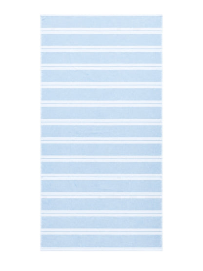 Haven Stripe Organic Terry Cloth Lined Turkish Towel in Blue