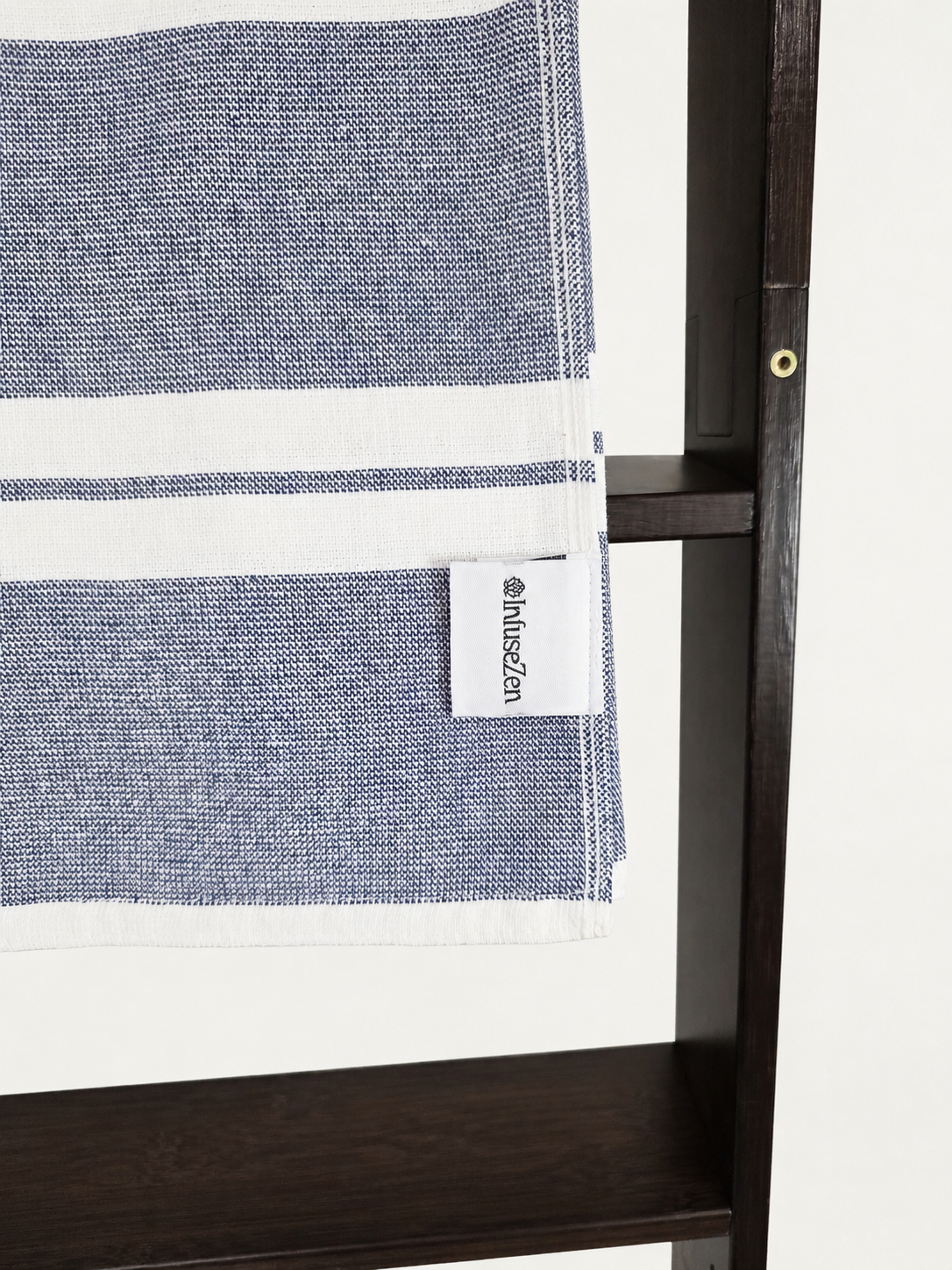 Haven Stripe Organic Terry Cloth Lined Turkish Towel in Navy