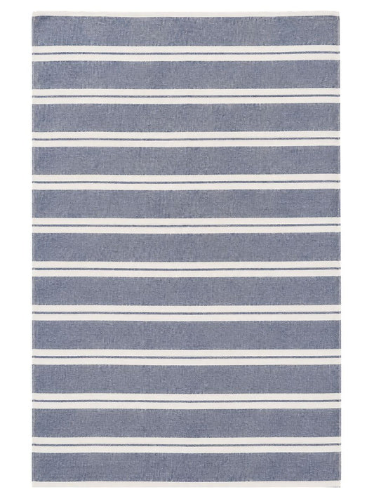 Haven Stripe Organic Terry Cloth Lined Turkish Towel in Navy