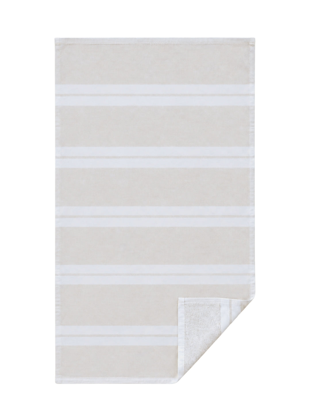 Haven Stripe Organic Terry Cloth Lined Hand Towel in Beige